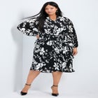 Liana Pleated Blouson Sleeve Dress image number 0