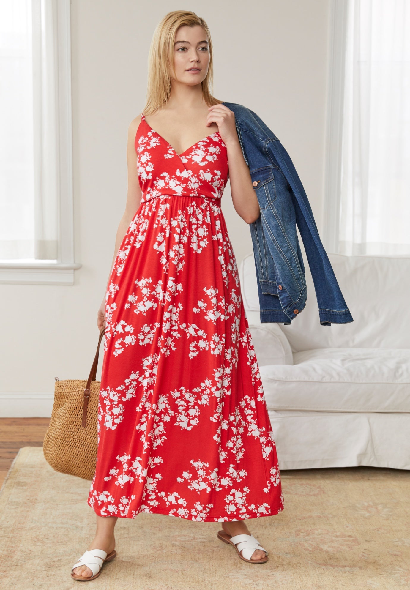 Knit Surplice Maxi Dress image number 0