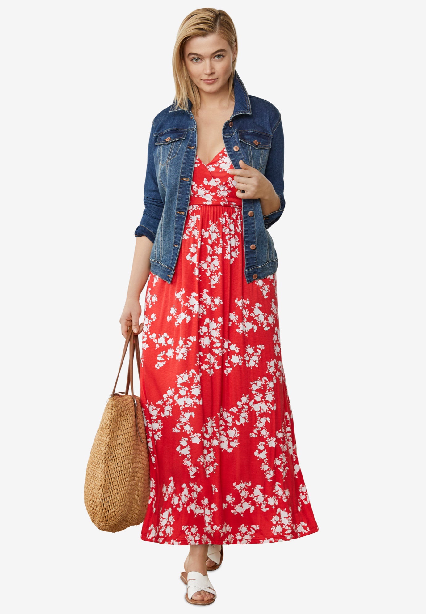 Knit Surplice Maxi Dress image number 2