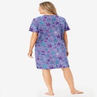 V-NECK SHORT SLEEVE KNEE-LENGTH COTTON SLEEPSHIRT image number null
