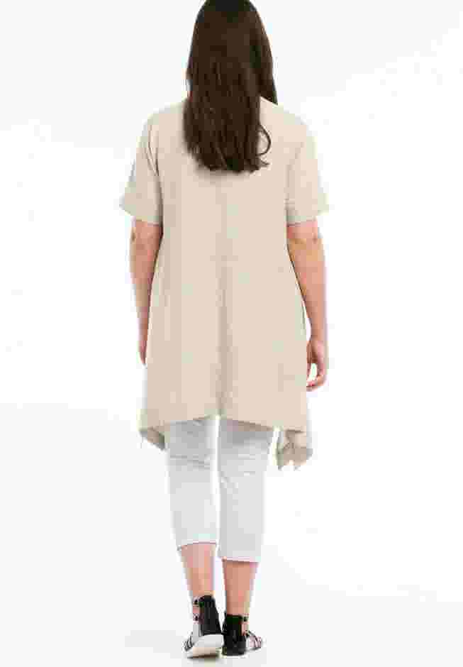 Linen-Blend Hanky Hem Tunic image number 1