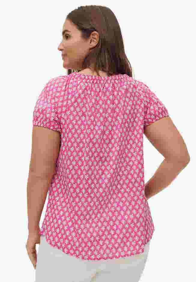 Keyhole Neckline Peasant Blouse image number 1