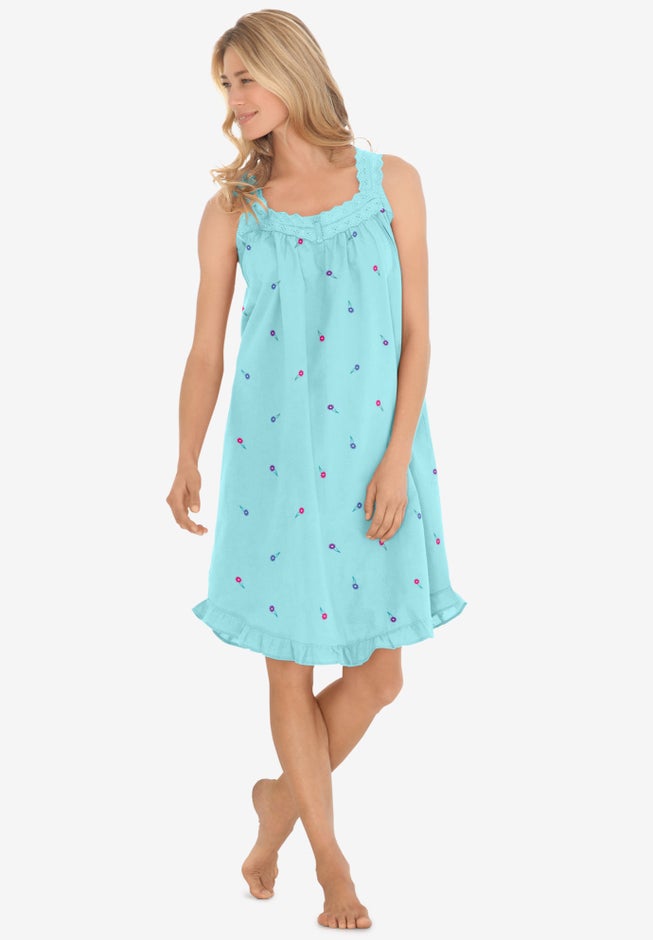 Short Embroidered Nightgown  image number 0