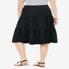 Elastic-Waist Knit Tiered Skirt image number null