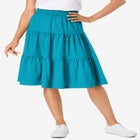 Elastic-Waist Knit Tiered Skirt image number null