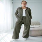 Ellos Studio French Terry Wide Leg Drawstring Elastic Waistband Sweatpants image number 0