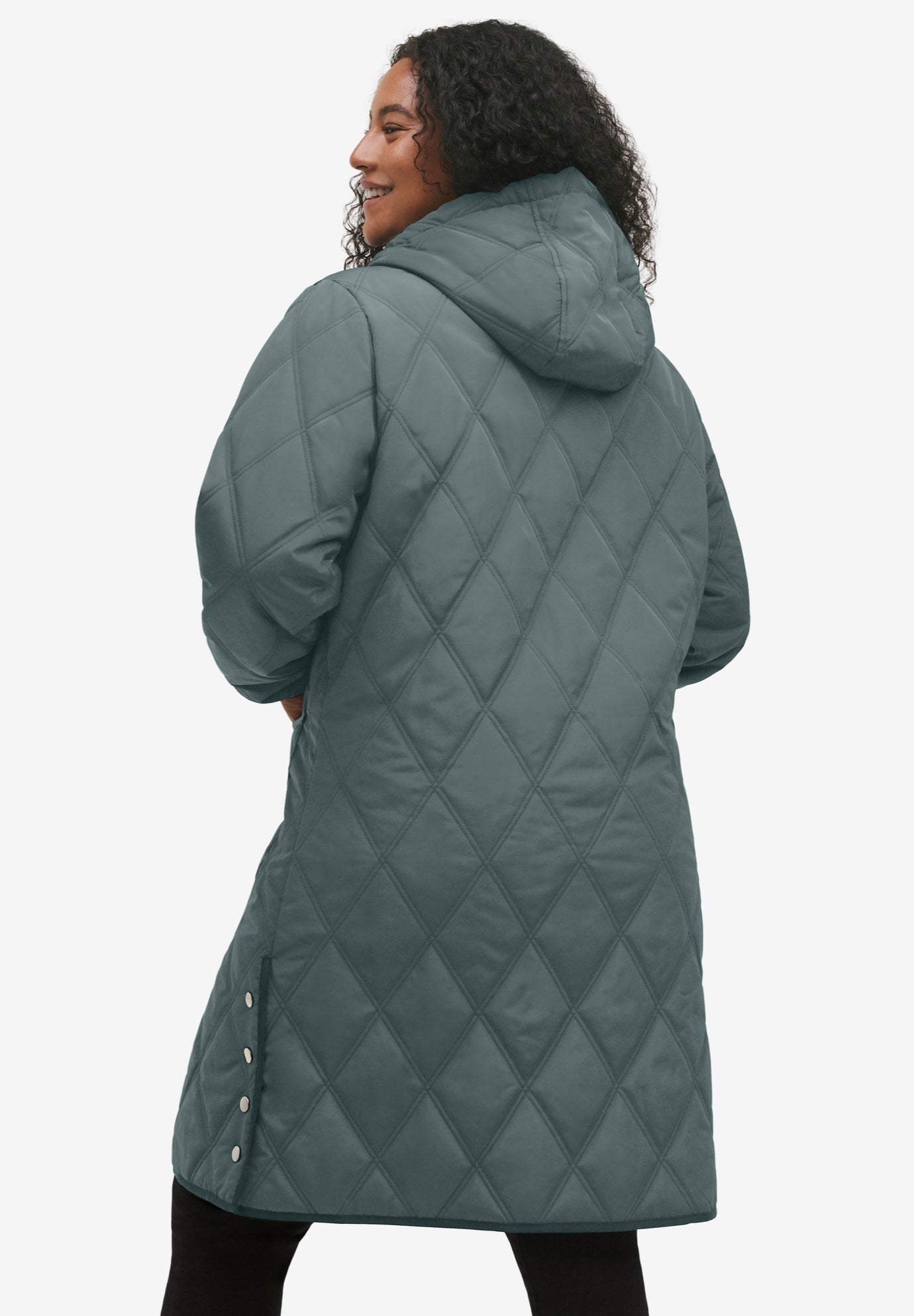 Long Quilted Hooded Jacket image number 1