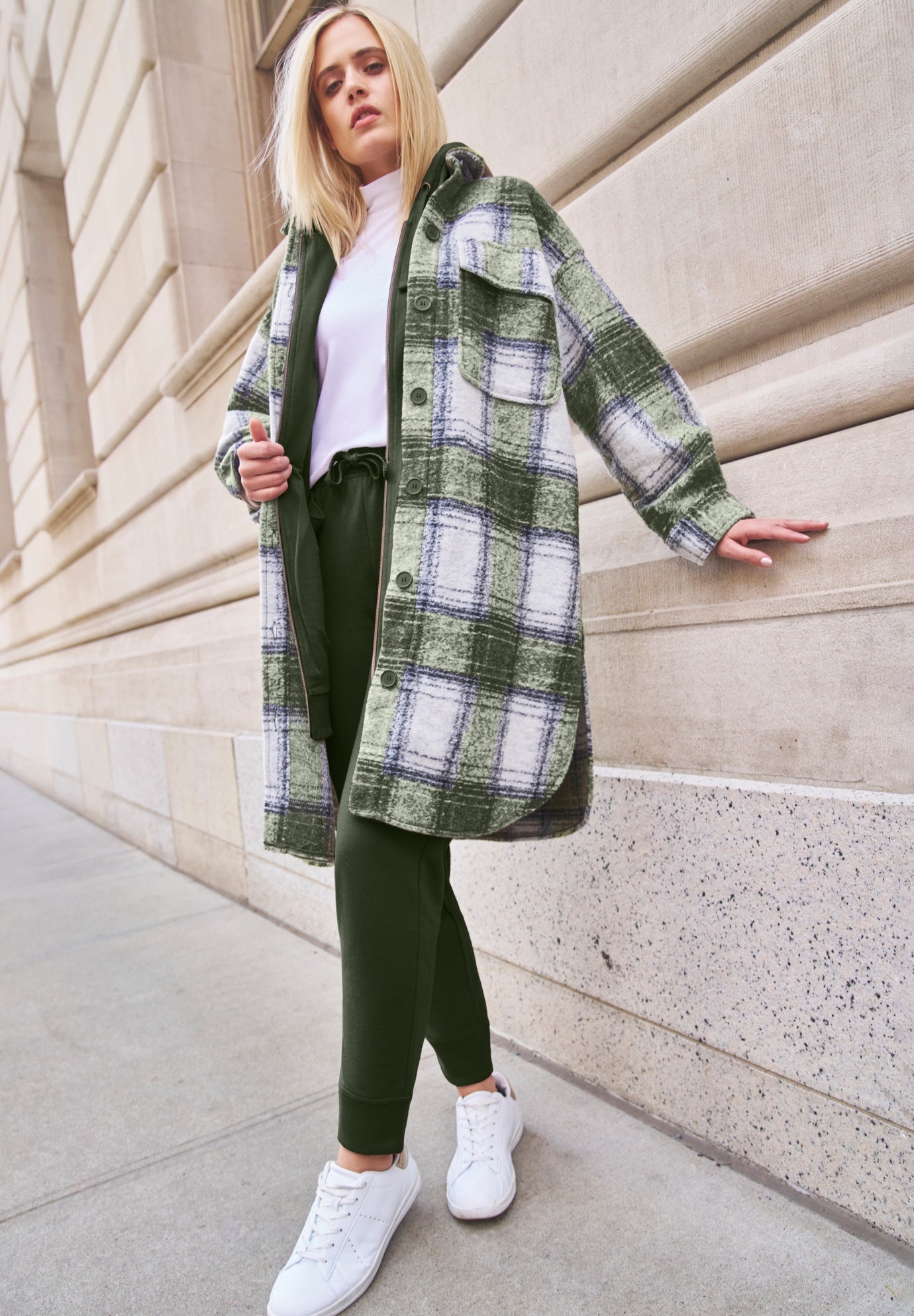 Wool Blend Long Shirt Jacket image number 2