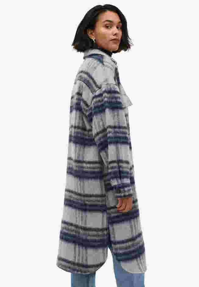 Wool Blend Long Shirt Jacket image number 1