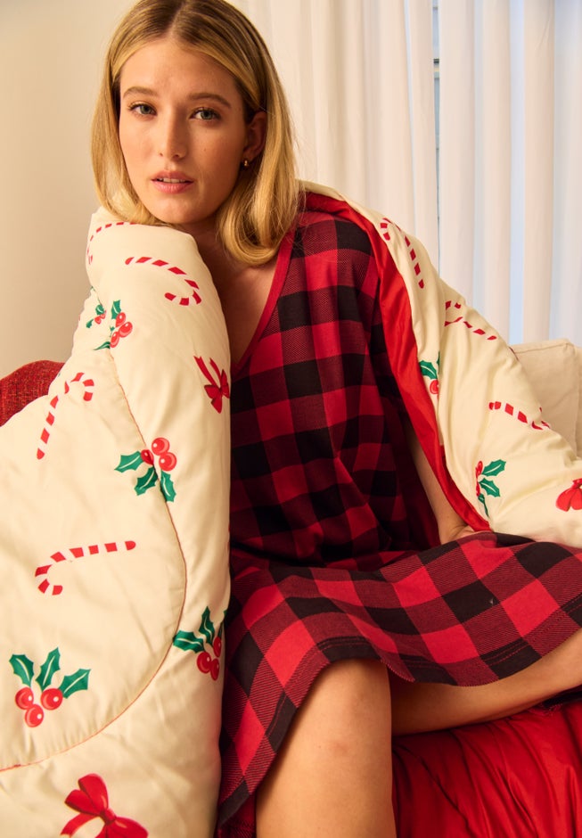 V-Neck Short Sleeve Midi Cotton Sleep Shirt image number 6