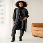 Stretch Button Front Duster Cardigan Sweater image number null