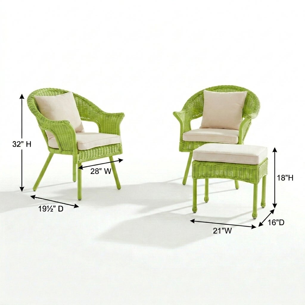 Roma Hand-Woven Resin Wicker Stacking Chair with Toss Pillow & Seat Cushion image number 2