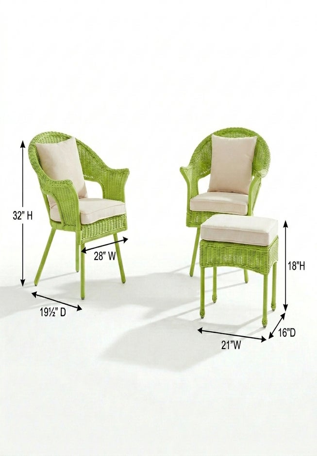 Roma Hand-Woven Resin Wicker Stacking Chair with Toss Pillow & Seat Cushion image number 2