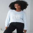 Embellished Eyelash Pullover Sweater image number 0