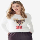 Embellished Eyelash Pullover Sweater image number null
