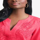 Linen V-Neck Embroidered Tunic image number null