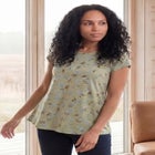 Cotton Jersey Slub Cap Sleeve Trapeze Tee image number 0