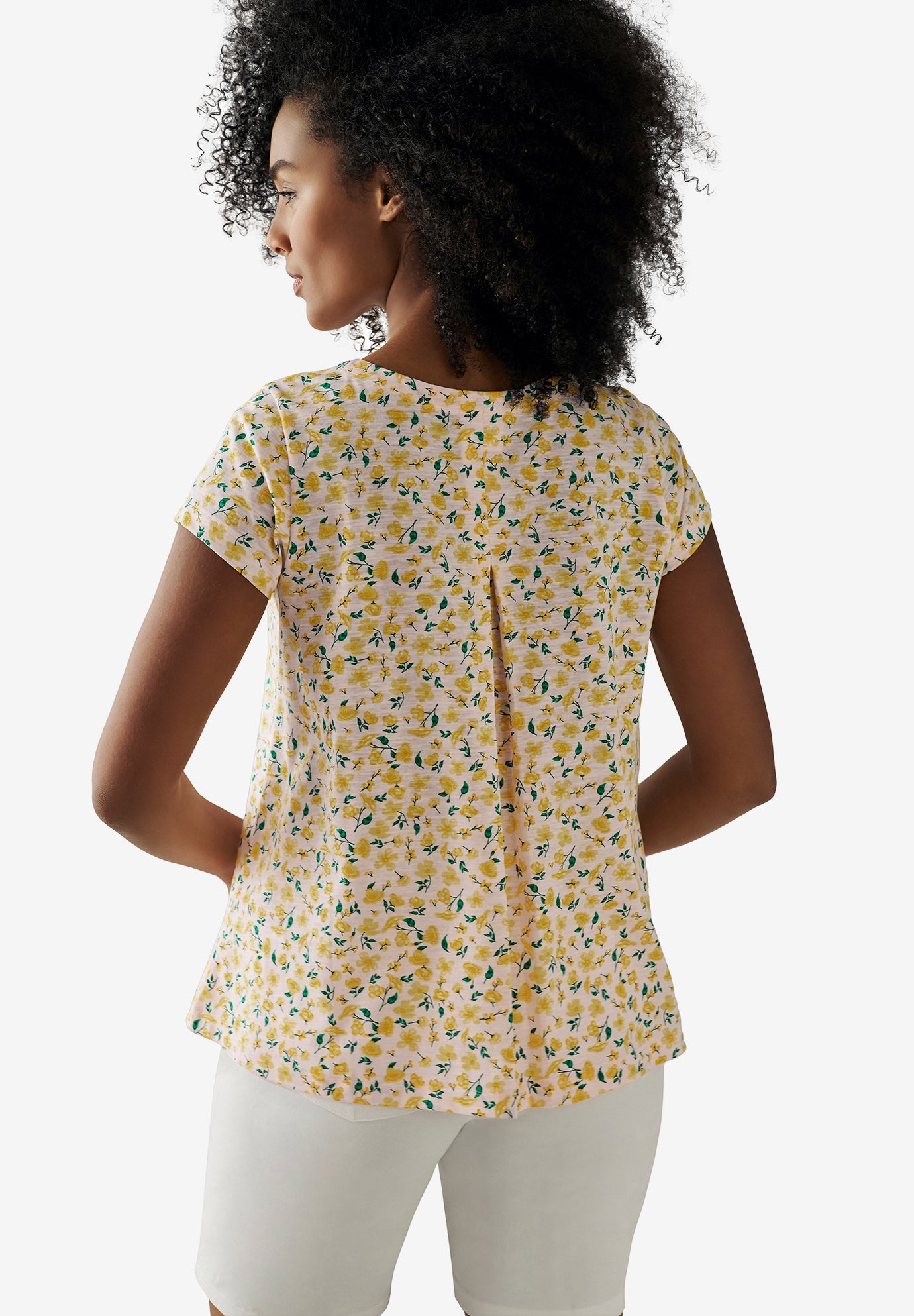 Cotton Jersey Slub Cap Sleeve Trapeze Tee image number 1
