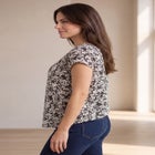 Cotton Jersey Slub Cap Sleeve Trapeze Tee image number 2