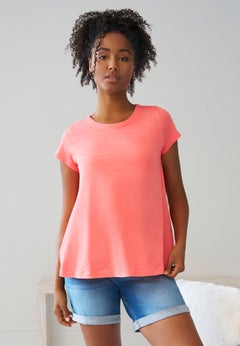 Cotton Jersey Slub Cap Sleeve Trapeze Tee