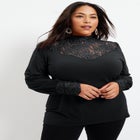 Lace Yoke Mockneck Top image number null