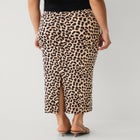 Back Slit Knit Midi Skirt image number null