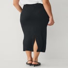 Back Slit Knit Midi Skirt image number null