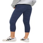 Cotton Spandex Elastic Waist Capri Leggings image number null