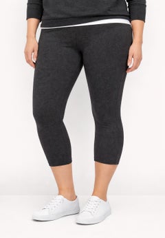Cotton Spandex Elastic Waist Capri Leggings