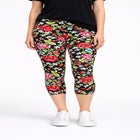Cotton Spandex Elastic Waist Capri Leggings image number 0