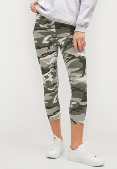 Cotton Spandex Elastic Waist Capri Leggings