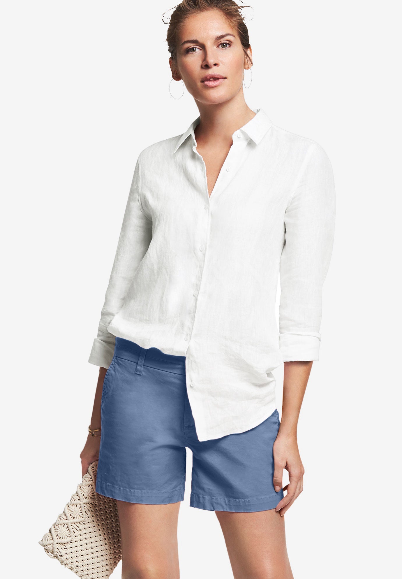 Mid-Rise Stretch Cotton 2-Pocket Chino Shorts image number 0