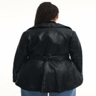 High-Low Peplum Leather Jacket image number null