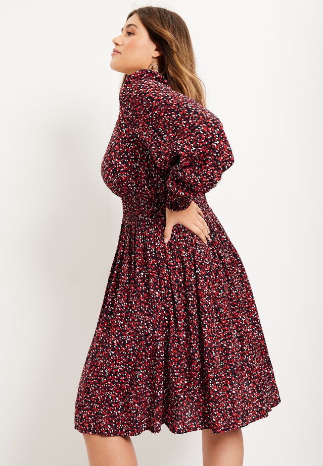 Smocked Waist Midi Dress image number null