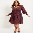 Smocked Waist Midi Dress image number null