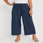 Stretch Knit Wide Leg Crop Pant image number null