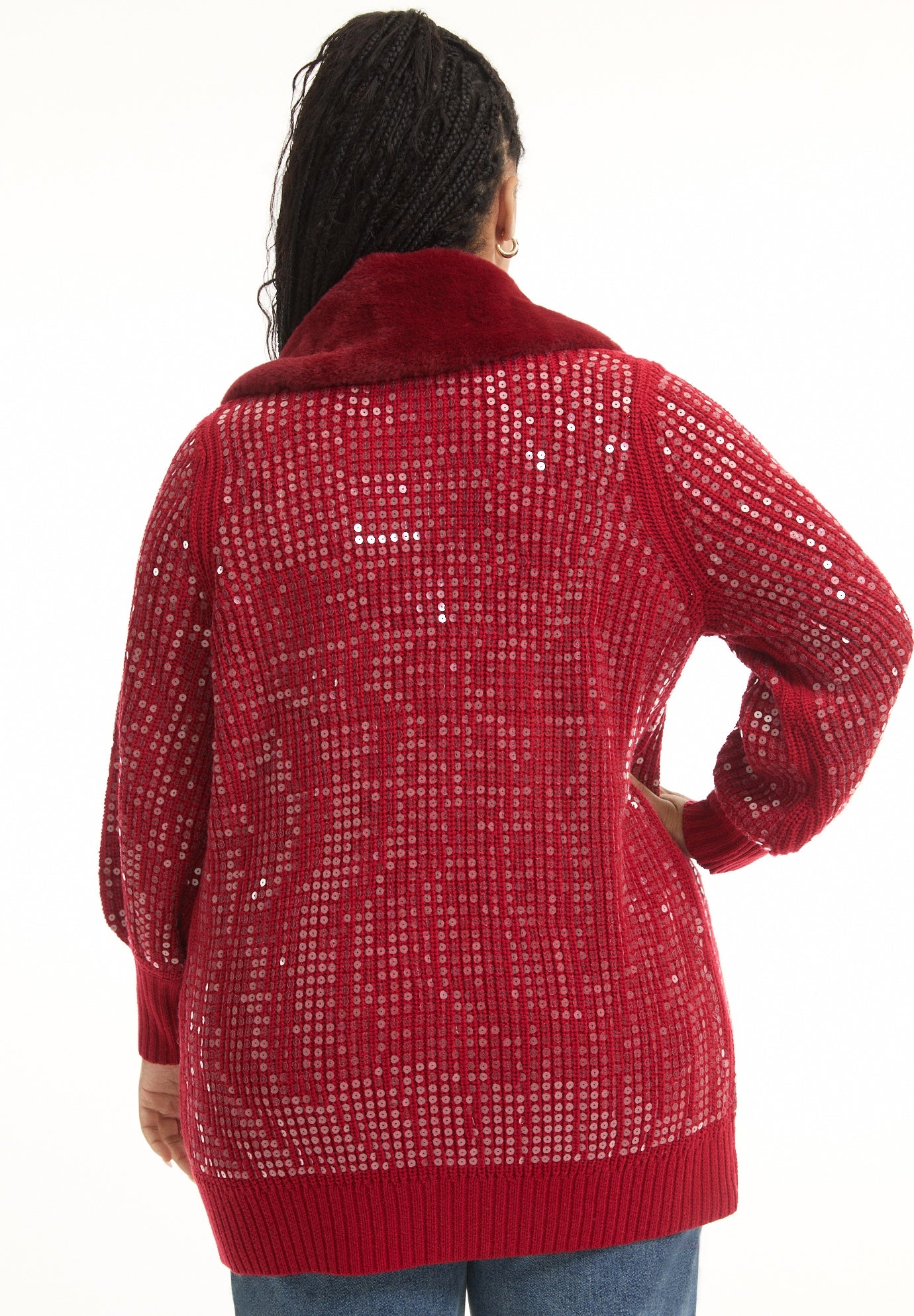 Sequin Button-Up Sweater image number 1