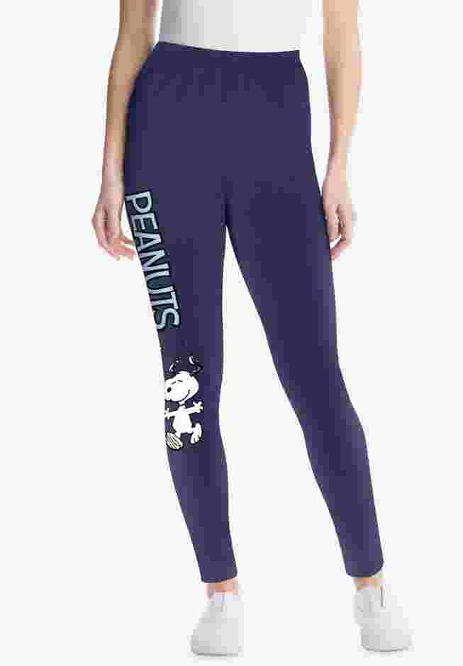 Peanuts Women's Navy Leggings Peanuts Snoopy Placed image number 0