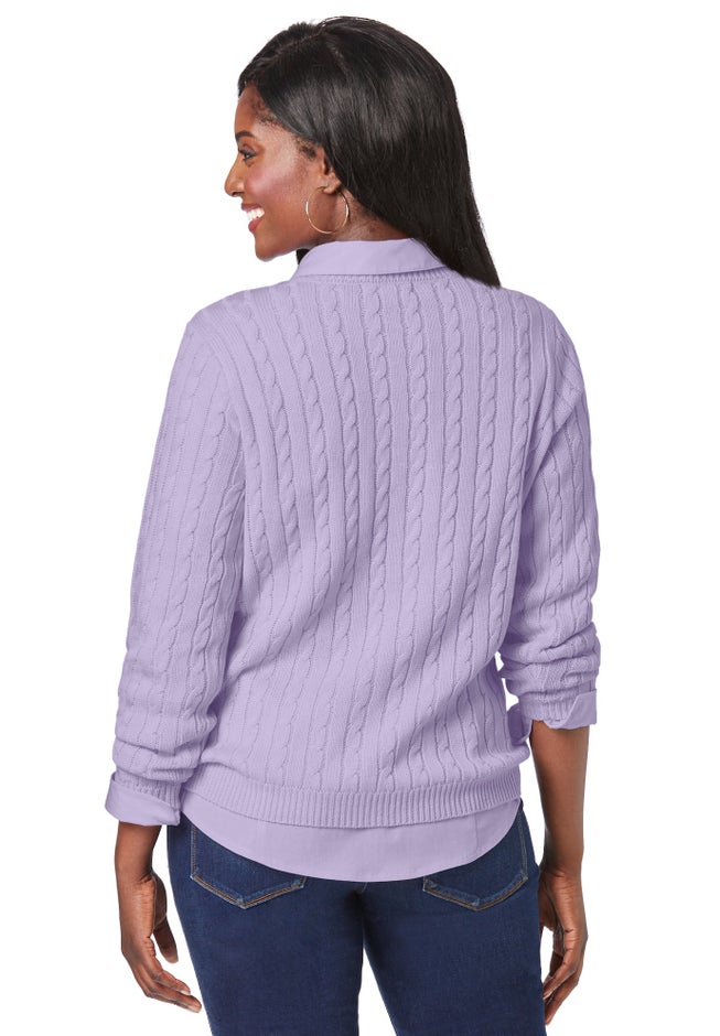 Cable Crewneck Sweater image number 1