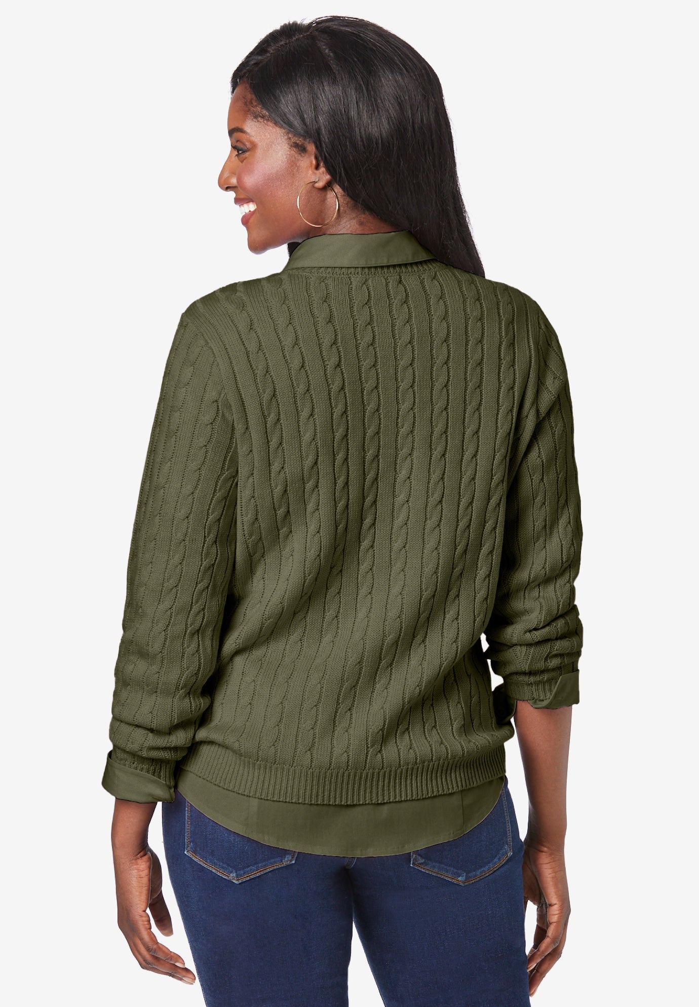 Cable Crewneck Sweater image number 1