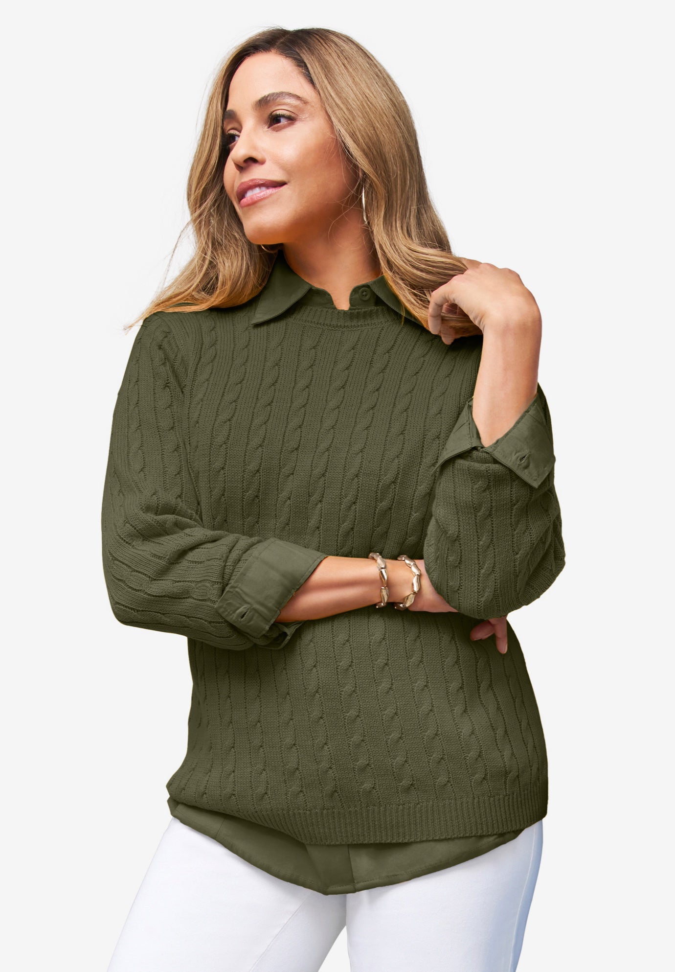 Cable Crewneck Sweater image number 0