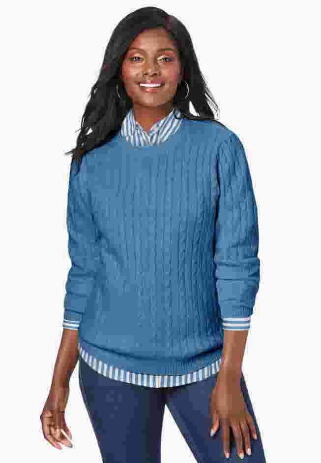Cable Crewneck Sweater image number 0