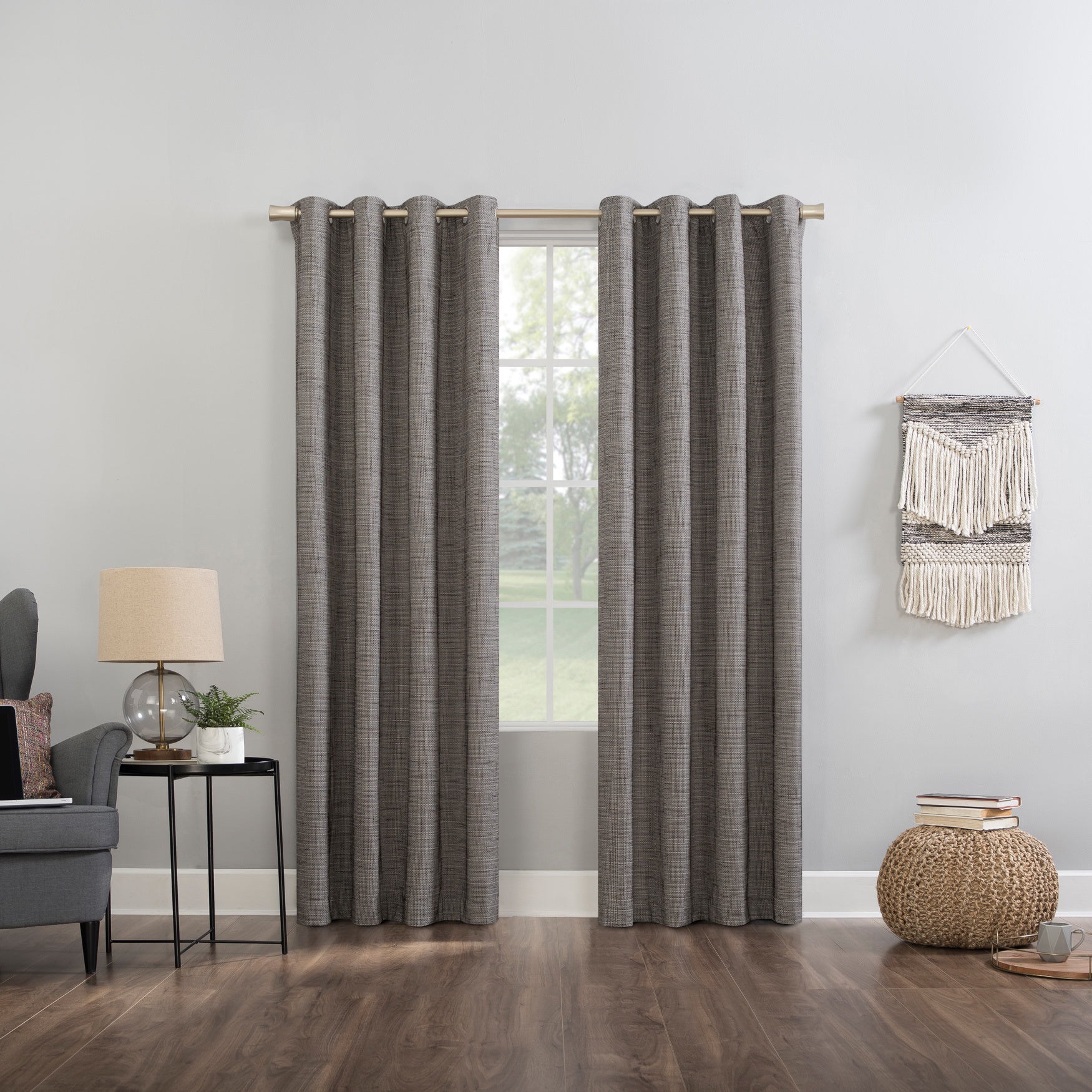 Kline Tweed Thermal 100% Blackout Grommet Panel image number 0