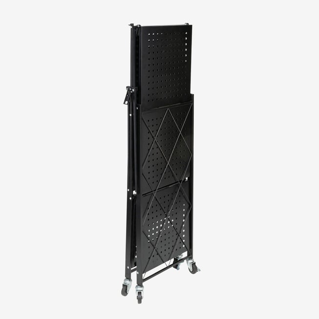 3-Tier Metal Folding Shelf on Wheels image number 1