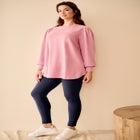 PUFF SLEEVE SWEATSHIRT TUNIC image number null