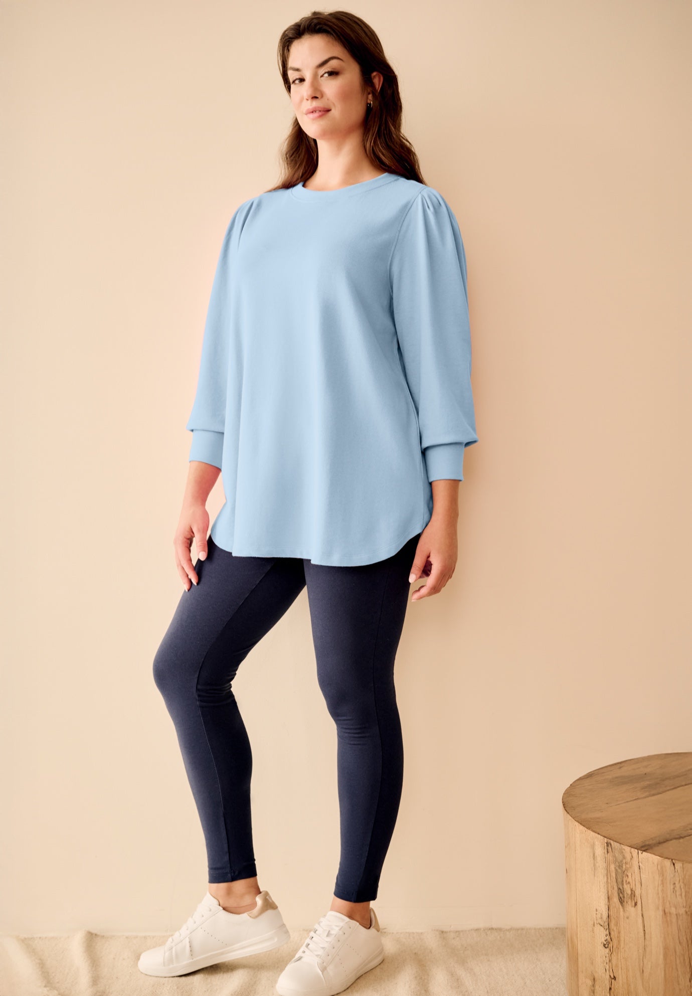 PUFF SLEEVE SWEATSHIRT TUNIC image number 0