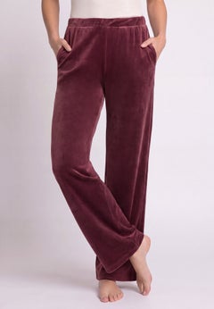 Stretch Velour Wide Leg Pull-on Pants