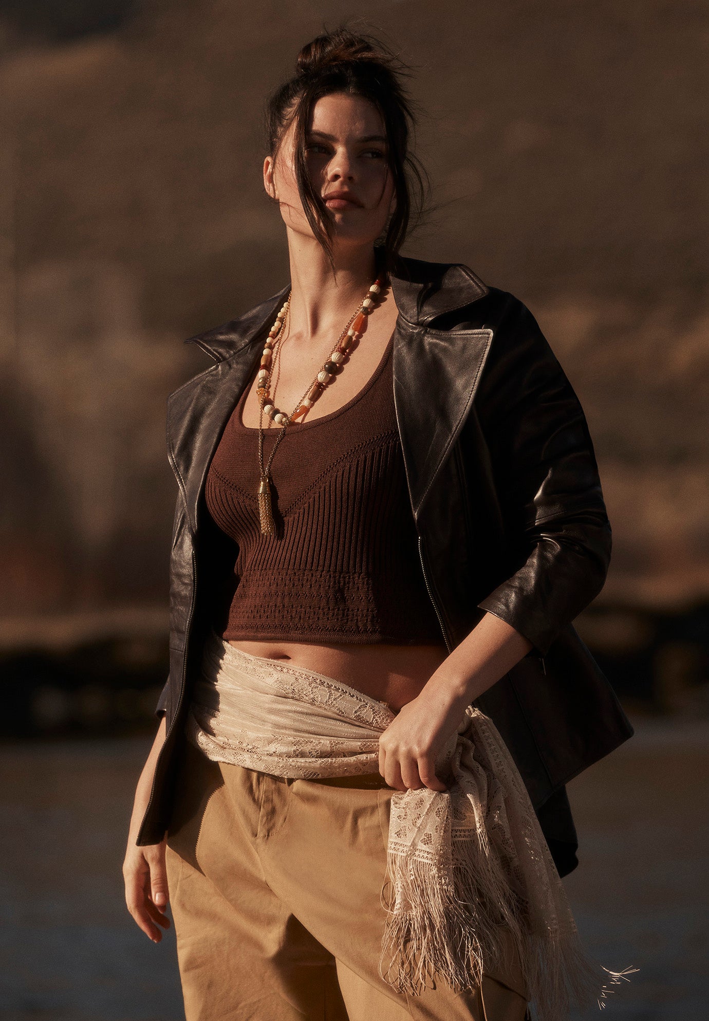 Pointelle Cropped Sweater image number 0