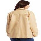 Relaxed Faux Leather Blazer image number null