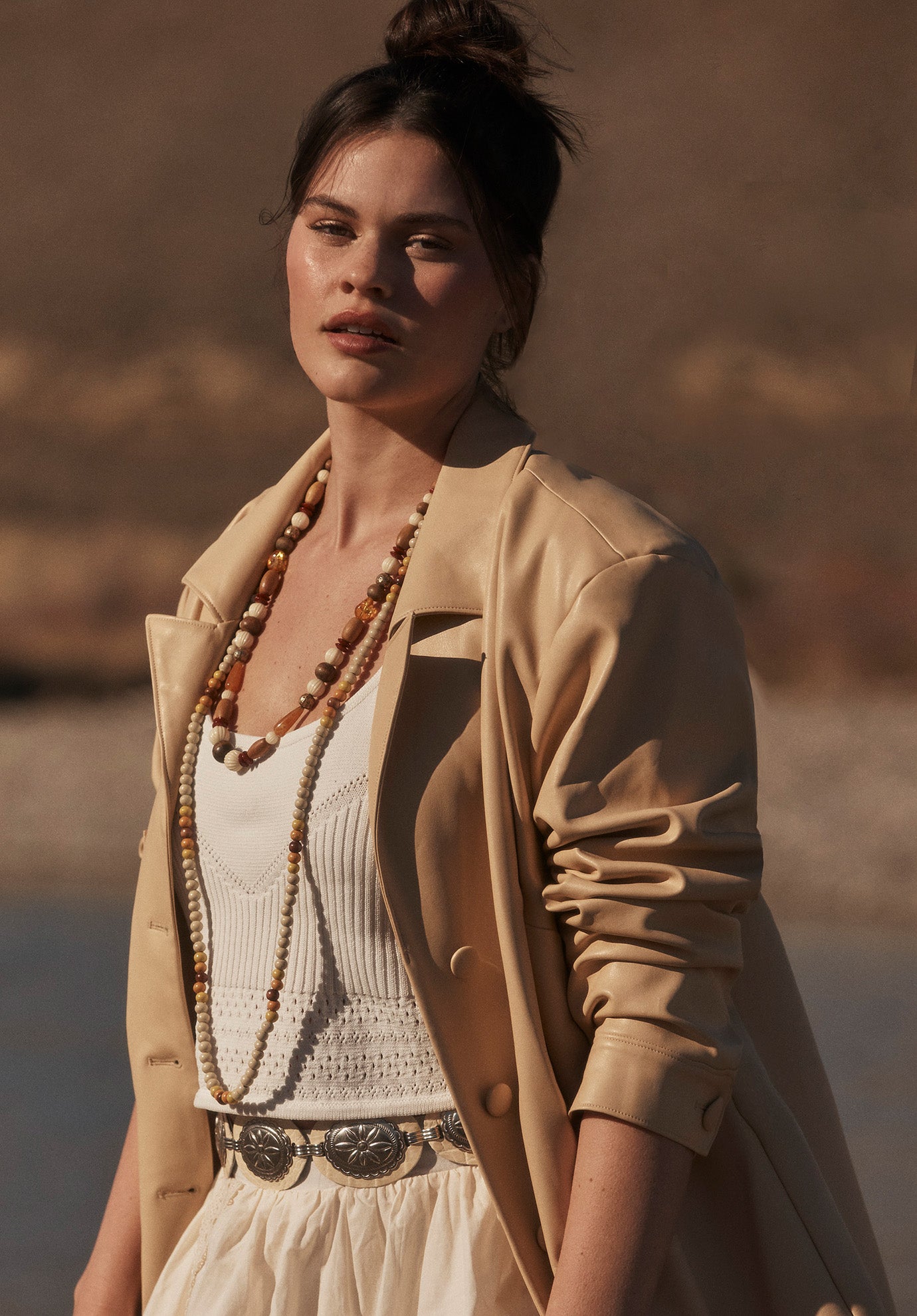 Relaxed Faux Leather Blazer image number 0